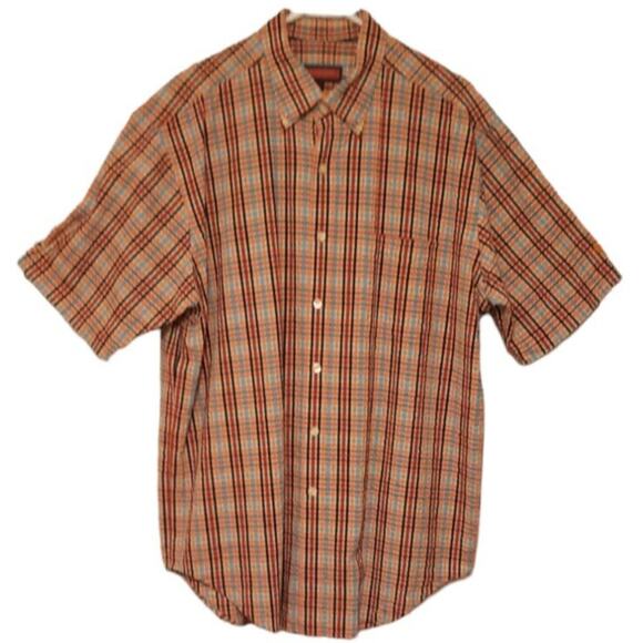 Austin Reed Madrid Plaid Shirt L Multicolor Vtg Cotton Button-Down, Relaxed Fit - Picture 1 of 12